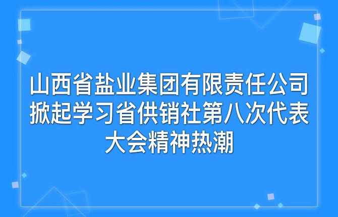 山西省盐业集团有限责任公司 掀起学习省供销社第八次代表大会精神热潮